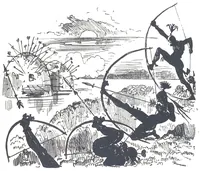 An illustration from Albert Robida - Voyages très extraordinaires de Saturnin Farandoul, 1879 page 276 (1879)