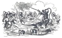 An illustration from Albert Robida - Voyages très extraordinaires de Saturnin Farandoul, 1879 page 280 (1879)