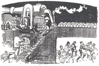 An illustration from Albert Robida - Voyages très extraordinaires de Saturnin Farandoul, 1879 page 294-2 (1879)