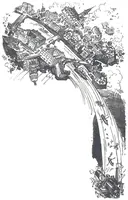 An illustration from Albert Robida - Voyages très extraordinaires de Saturnin Farandoul, 1879 page 296 (1879)