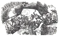 An illustration from Albert Robida - Voyages très extraordinaires de Saturnin Farandoul, 1879 page 322 (1879)