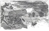 An illustration from Albert Robida - Voyages très extraordinaires de Saturnin Farandoul, 1879 page 324 (1879)