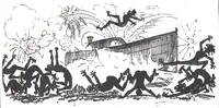 An illustration from Albert Robida - Voyages très extraordinaires de Saturnin Farandoul, 1879 page 628 (1879)