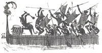 An illustration from Albert Robida - Voyages très extraordinaires de Saturnin Farandoul, 1879 page 334 (1879)