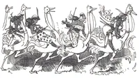 An illustration from Albert Robida - Voyages très extraordinaires de Saturnin Farandoul, 1879 page 346 (1879)