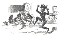 An illustration from Albert Robida - Voyages très extraordinaires de Saturnin Farandoul, 1879 page 654 (1879)