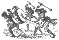 An illustration from Albert Robida - Voyages très extraordinaires de Saturnin Farandoul, 1879 page 362 (1879)