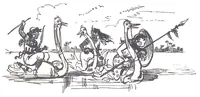 An illustration from Albert Robida - Voyages très extraordinaires de Saturnin Farandoul, 1879 page 800 (1879)