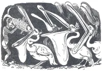 An illustration from Albert Robida - Voyages très extraordinaires de Saturnin Farandoul, 1879 page 404 (1879)