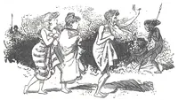 An illustration from Albert Robida - Voyages très extraordinaires de Saturnin Farandoul, 1879 page 420 (1879)