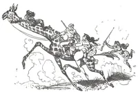 An illustration from Albert Robida - Voyages très extraordinaires de Saturnin Farandoul, 1879 page 422 (1879)
