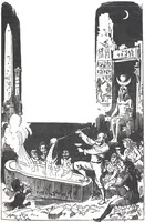 An illustration from Albert Robida - Voyages très extraordinaires de Saturnin Farandoul, 1879 page 424-1 (1879)