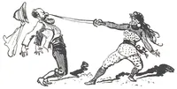 An illustration from Albert Robida - Voyages très extraordinaires de Saturnin Farandoul, 1879 page 442 (1879)