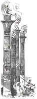 An illustration from Albert Robida - Voyages très extraordinaires de Saturnin Farandoul, 1879 page 156 (1879)