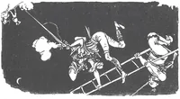 An illustration from Albert Robida - Voyages très extraordinaires de Saturnin Farandoul, 1879 page 460 (1879)
