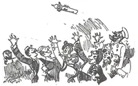 An illustration from Albert Robida - Voyages très extraordinaires de Saturnin Farandoul, 1879 page 466 (1879)