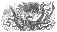 An illustration from Albert Robida - Voyages très extraordinaires de Saturnin Farandoul, 1879 page 482 (1879)
