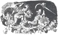 An illustration from Albert Robida - Voyages très extraordinaires de Saturnin Farandoul, 1879 page 738 (1879)
