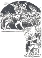 An illustration from Albert Robida - Voyages très extraordinaires de Saturnin Farandoul, 1879 page 504 (1879)