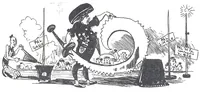 An illustration from Albert Robida - Voyages très extraordinaires de Saturnin Farandoul, 1879 page 506 (1879)