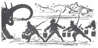 An illustration from Albert Robida - Voyages très extraordinaires de Saturnin Farandoul, 1879 page 514 (1879)