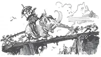 An illustration from Albert Robida - Voyages très extraordinaires de Saturnin Farandoul, 1879 page 158 (1879)