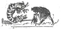 An illustration from Albert Robida - Voyages très extraordinaires de Saturnin Farandoul, 1879 page 525 (1879)