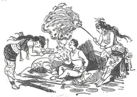 An illustration from Albert Robida - Voyages très extraordinaires de Saturnin Farandoul, 1879 page 550 (1879)