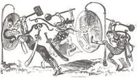 An illustration from Albert Robida - Voyages très extraordinaires de Saturnin Farandoul, 1879 page 558 (1879)
