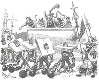 An illustration from Albert Robida - Voyages très extraordinaires de Saturnin Farandoul, 1879 page 572 (1879)
