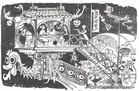 An illustration from Japon - Poursuite acharnées à travers un quartier tranquille (1879)