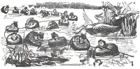 An illustration from Albert Robida - Voyages très extraordinaires de Saturnin Farandoul, 1879 page 632-2 (1879)