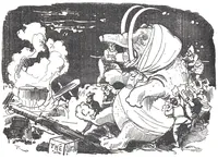 An illustration from Albert Robida - Voyages très extraordinaires de Saturnin Farandoul, 1879 page 644 (1879)