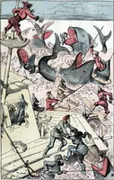 An illustration from Albert Robida - Voyages très extraordinaires de Saturnin Farandoul, 1879 page 736 (1879)