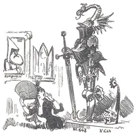 An illustration from Albert Robida - Voyages très extraordinaires de Saturnin Farandoul, 1879 page 674 (1879)