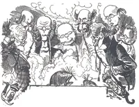 An illustration from Albert Robida - Voyages très extraordinaires de Saturnin Farandoul, 1879 page 680 (1879)