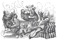 An illustration from Albert Robida - Voyages très extraordinaires de Saturnin Farandoul, 1879 page 692 (1879)