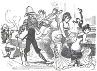 An illustration from Albert Robida - Voyages très extraordinaires de Saturnin Farandoul, 1879 page 716 (1879)