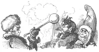An illustration from Albert Robida - Voyages très extraordinaires de Saturnin Farandoul, 1879 page 730 (1879)