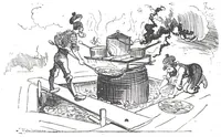 An illustration from Albert Robida - Voyages très extraordinaires de Saturnin Farandoul, 1879 page 734 (1879)