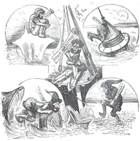 An illustration from Albert Robida - Voyages très extraordinaires de Saturnin Farandoul, 1879 page 734 (1879)