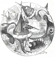 An illustration from Albert Robida - Voyages très extraordinaires de Saturnin Farandoul, 1879 page 291 (1879)