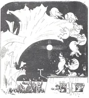 An illustration from Albert Robida - Voyages très extraordinaires de Saturnin Farandoul, 1879 page 760 (1879)