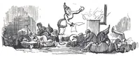 An illustration from Albert Robida - Voyages très extraordinaires de Saturnin Farandoul, 1879 page 770 (1879)