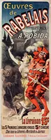 An illustration from Affiche pour les œuvres de Rabelais illustrées par Robida (1885)