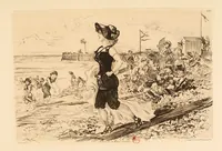 An illustration from Albert Robida L'étoile de la plage (Trouville) IN 573 (1880)
