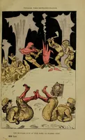 An illustration from Albert Robida - Voyages très extraordinaires de Saturnin Farandoul, 1879 page 140-1 (1879)