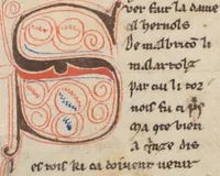 An illustration from Composite Manuscript: Garin le Loherain, Perceval, Chroniques, Parthenopeus de Blois, Durmart le Gaulois etc., French (1250)