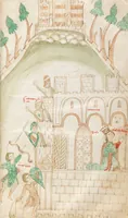 An illustration from Petrus de Ebulo: Liber ad honorem Augusti, lat. (1195)