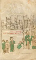An illustration from Petrus de Ebulo: Liber ad honorem Augusti, lat. (1195)